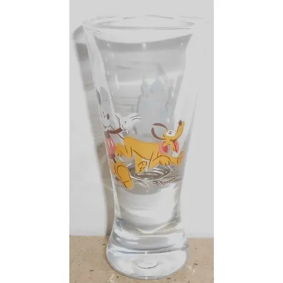 Tall Vintage Disneyland Shot Glass Featuring Mickey Mouse & Pluto - Picture 5 of 8